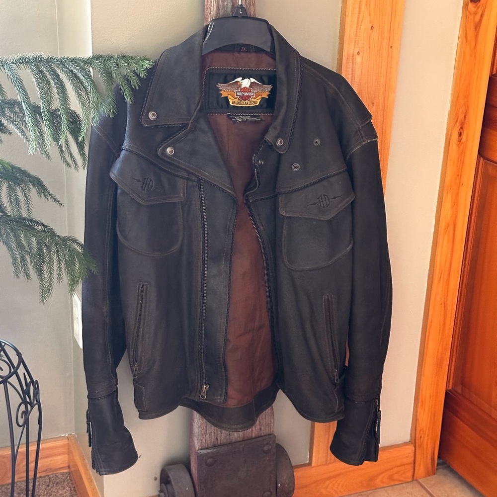 Harley-Davidson Brown Bomber Jacket with Vintage Charm